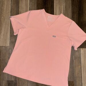 Figs Pink Sands Catarina Scrub Top